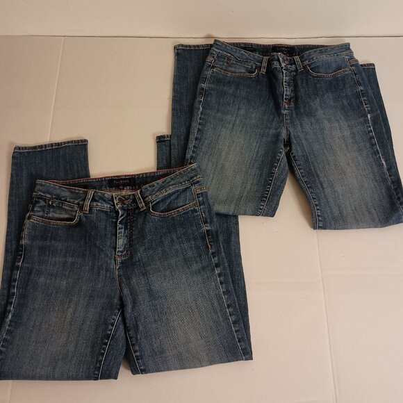 2 Pairs Talbots Classic Heritage Medium Wash Straight Leg Jeans Women’s Size 6 - Picture 2 of 16